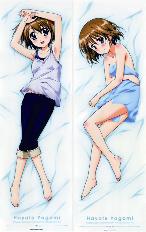 Magical Girl Lyrical Nanoha Hayate Yagami Anime Dakimakura Pillow Cover image 0