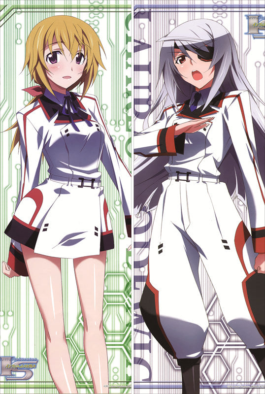 Infinite Stratos Charlotte Dunois + Laura Bodewig Anime Dakimakura Body Pillow Cover image 0