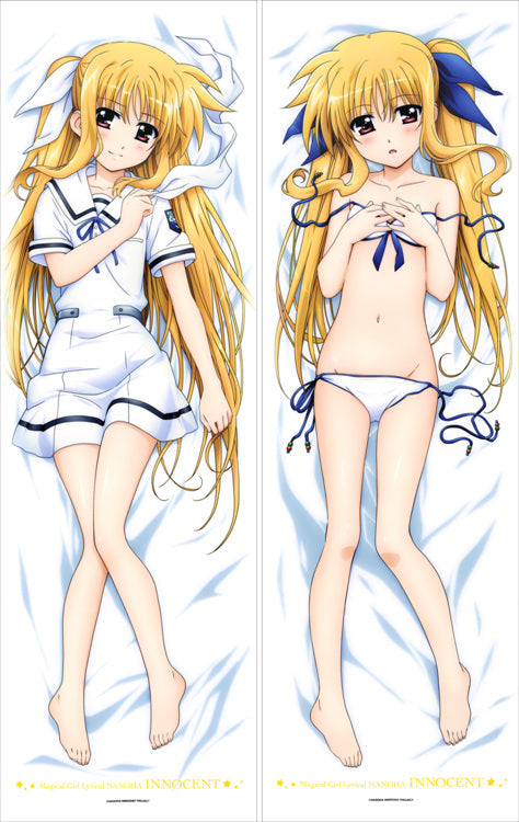 Magical Girl Lyrical Nanoha Fate Testarossa Anime Dakimakura Pillow Cover image 0