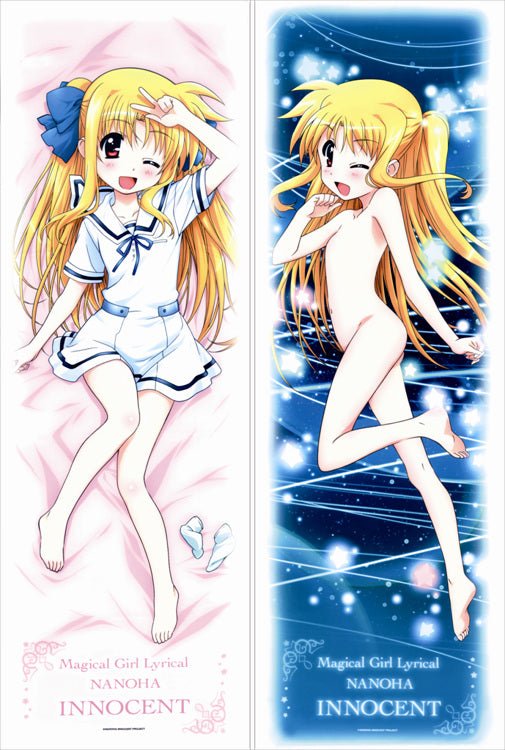 Magical Girl Lyrical Nanoha Fate Testarossa Anime Dakimakura Pillow Cover image 0