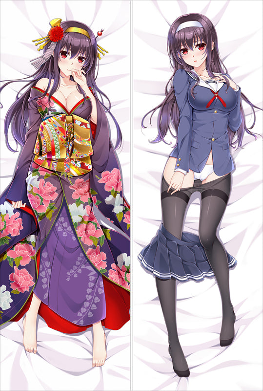 Saekano Utaha Kasumigaoka with Double Sides Zipper to make love Anime Dakimakura Pillow Case image 0