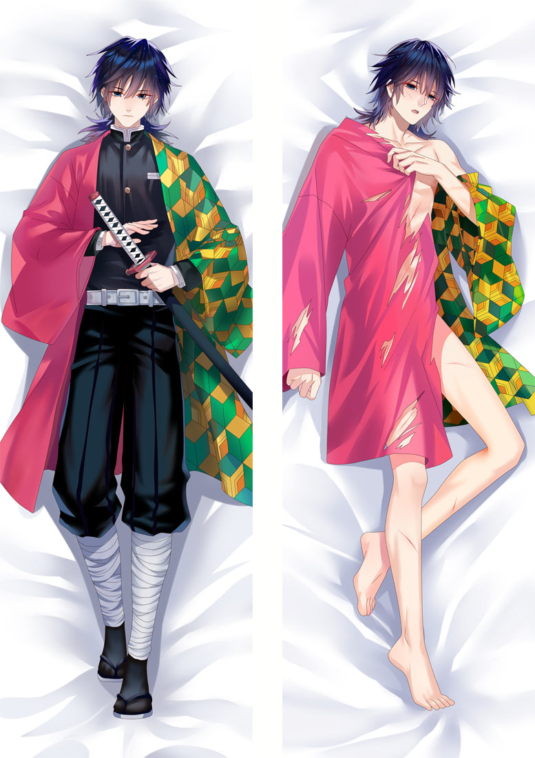 Demon Slayer: Kimetsu no Yaiba Tomioka Giyuu Anime Dakimakura Pillow Cover image 0
