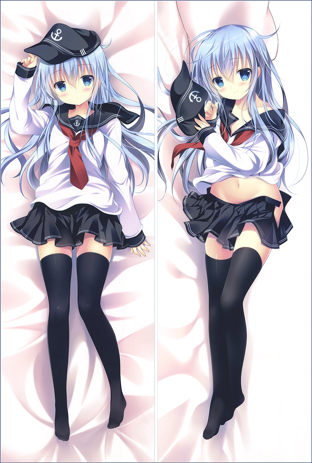 Kantai Collection Hibiki with Double Sides Zipper To Make Love Anime Dakimakura Pillow Case image 0