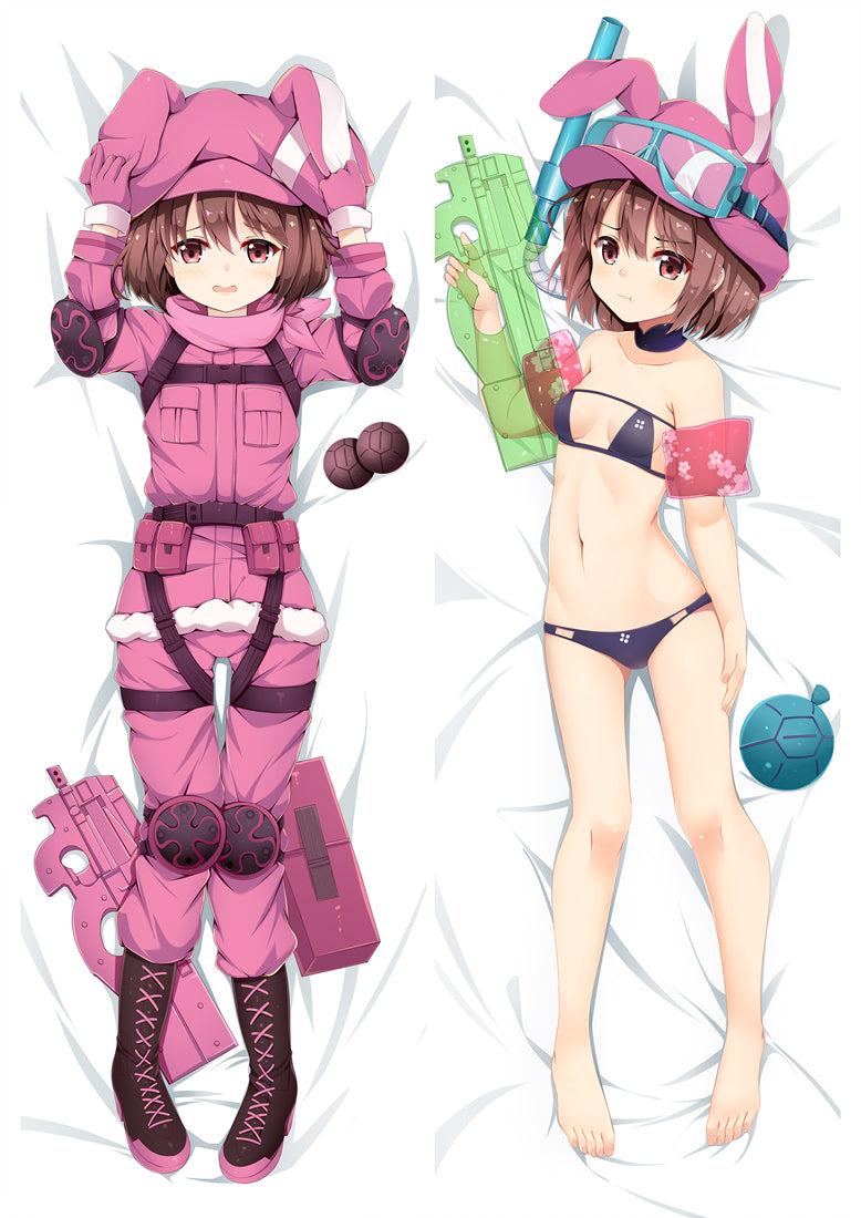 Sword Art Online Gun Gale Online GGO Llenn Anime Dakimakura Pillow Cover image 0