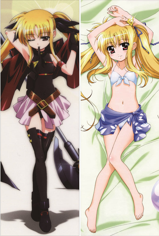 Magical Girl Lyrical Nanoha Fate Testarossa Anime Dakimakura Pillow Cover image 0