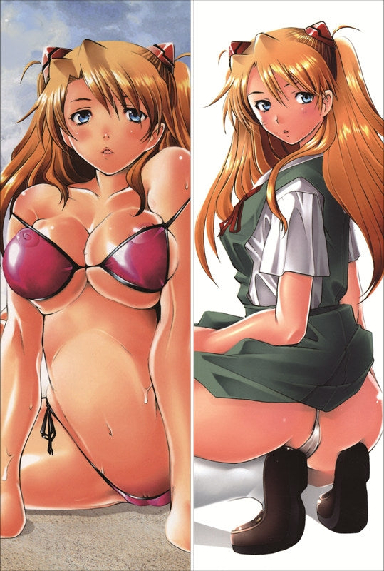 Neon Genesis Evangelion Asuka Langley Soryu Anime Dakimakura Waifu Pillow Case image 0