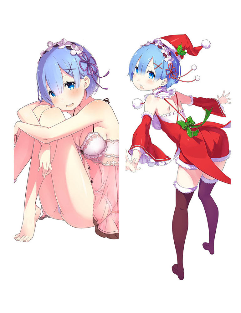 Re Zero Dakimakura Christmas Anime Girl Hugging Body Pillow Case Cover image 0