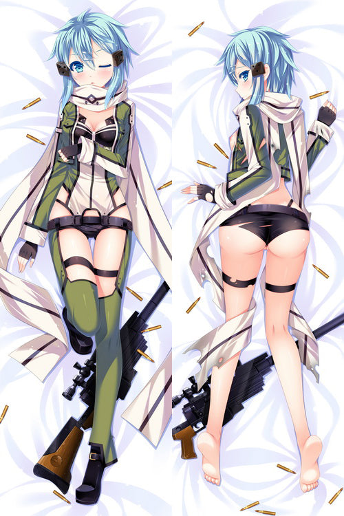 Sword Art Online II Sinon Anime Dakimakura Japanese Pillow Cover image 0