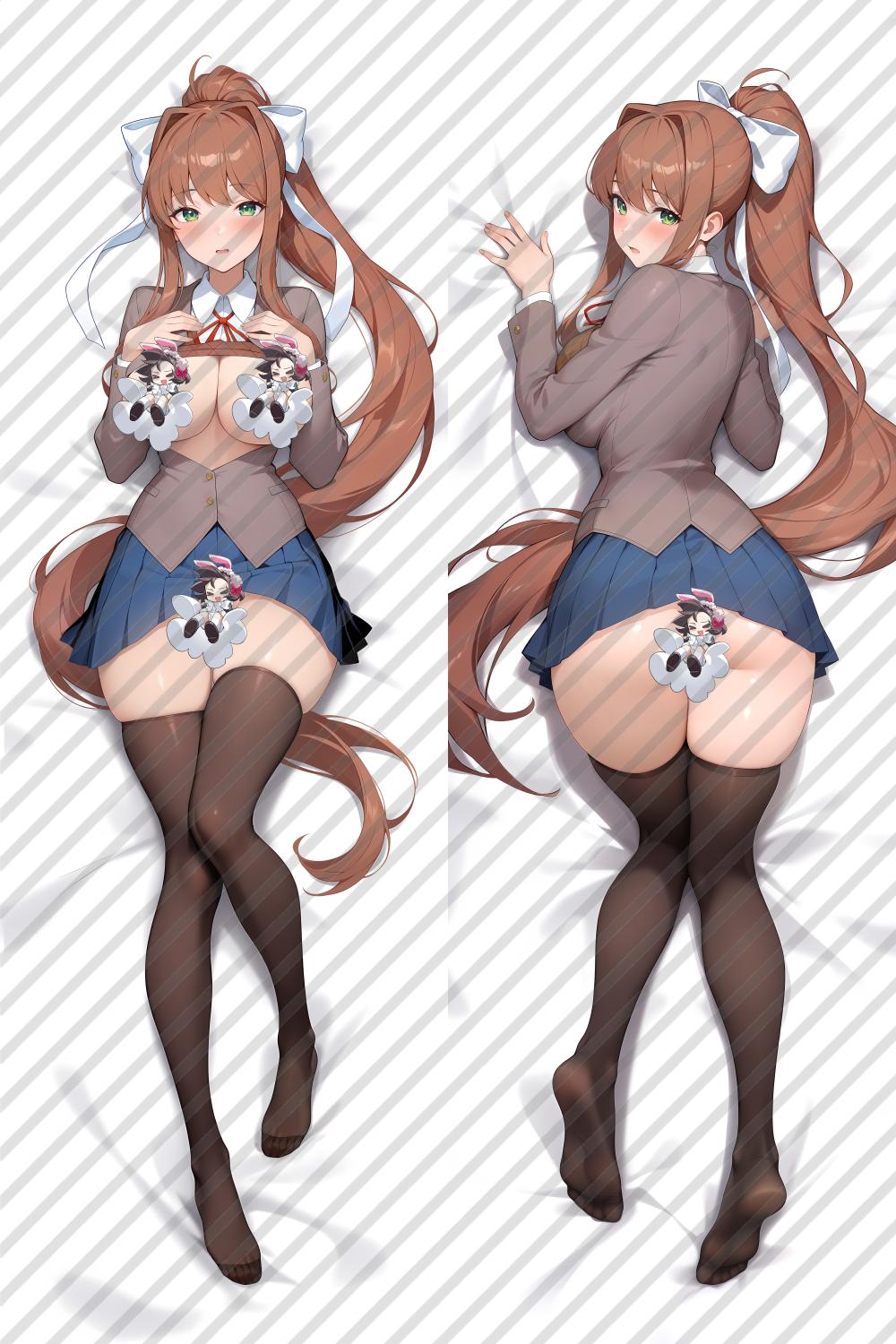 Doki Doki Literature Club! Monika Anime Dakimakura Sexy Body Pillow Cover image 0